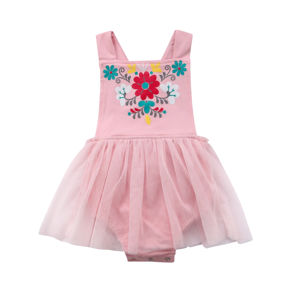 0 24M Newborn Kids Baby Girls Flower Tulle Romper tutu Jumpsuit Summer princess Outfits Infantil