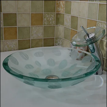 

Bathroom round tempered glass counter cloakroom counter wash basin top ship sink LO7121111