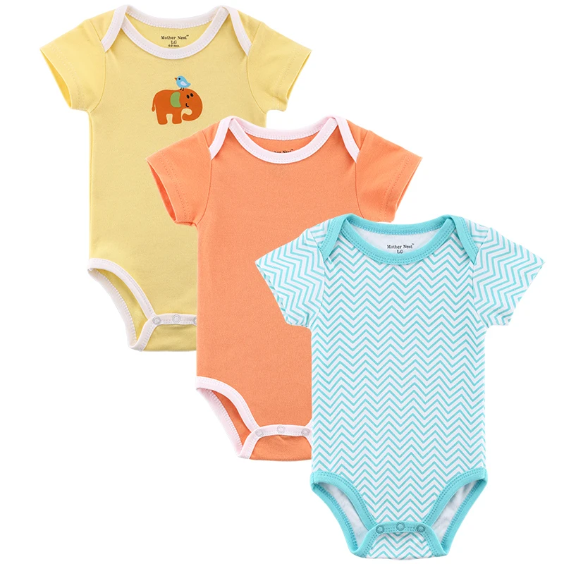 3pcs/lot Baby Rompers Новорожденные Rompers с коротким рукавом Хлопок Baby Boy Девушка Rompers Одежда для новорожденных