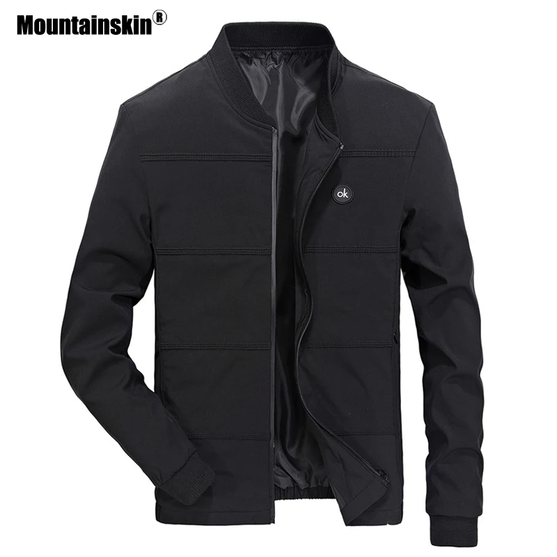 Cena Mountainskin kurtki wiosenne męskie Pilot Bomber Jacket męskie moda Baseball bluzy hip hopowe Slim dopasowany płaszcz odzież marki SA679