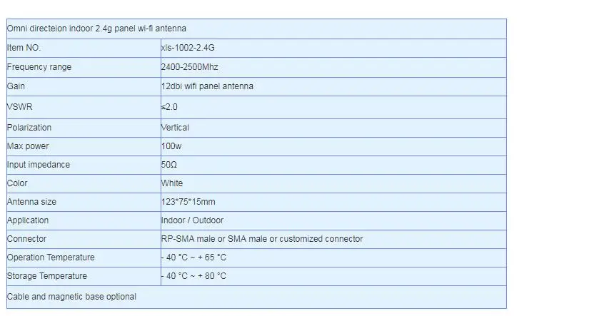 RP-SMA male 2,4 Ghz 12dbi внутренняя беспроводная антенна 2400-2500Mhz wifi Панель antenna1PCS