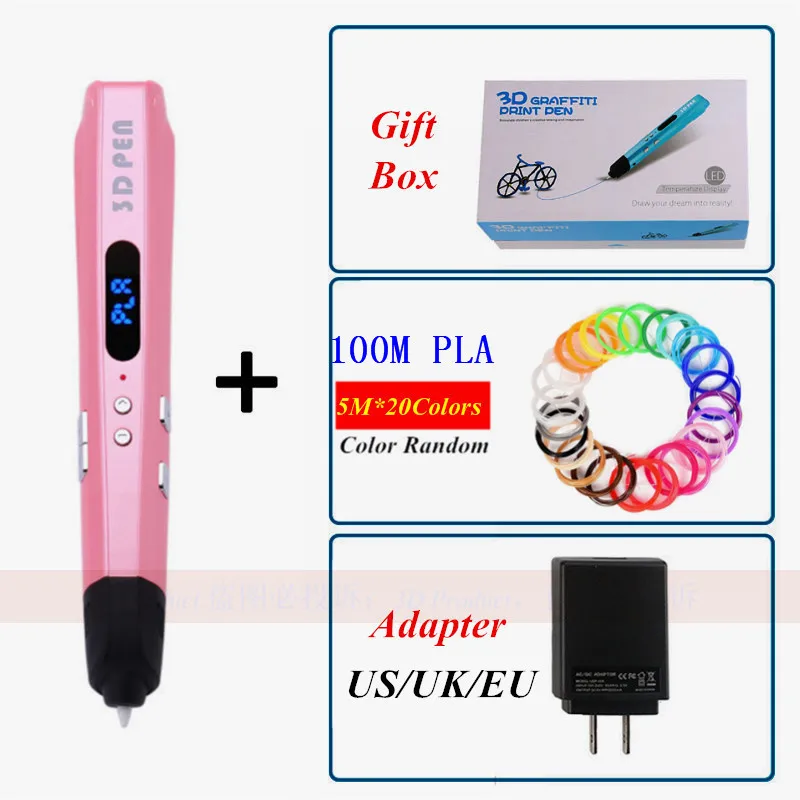 

Authentic 3D Pen Set for Kids- Printing With ABS PLA Plastic 3D Pens Best Child's Gift Can Add 100 Meter PLA(10/20 Color)