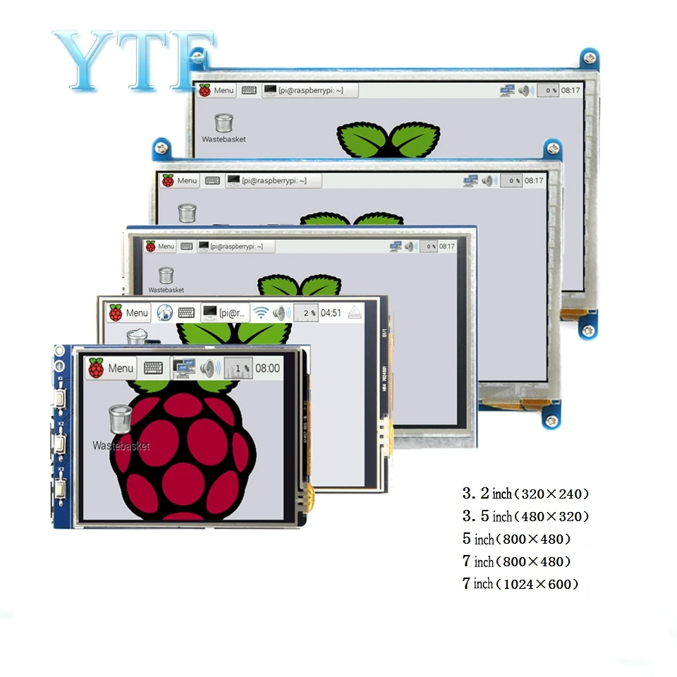 Raspberry Pi 3B + 4 B 3 2/3 5/5/7/10.1 дюймовый сенсорный ЖК дисплей с поддержкой