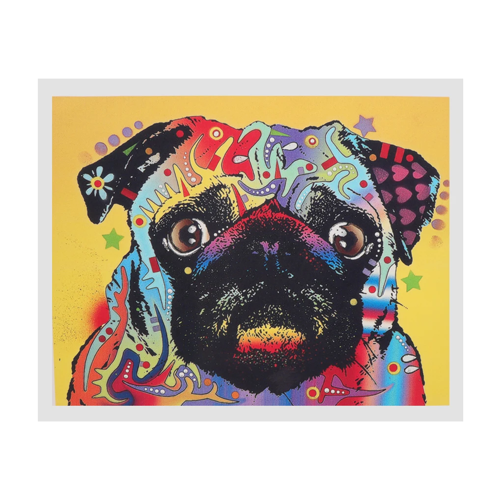 1 Panel Canvas Oil Painting, Artwork Picture Wall Art Decor Hanging Poster, Home Chic Decor, Pug Dog