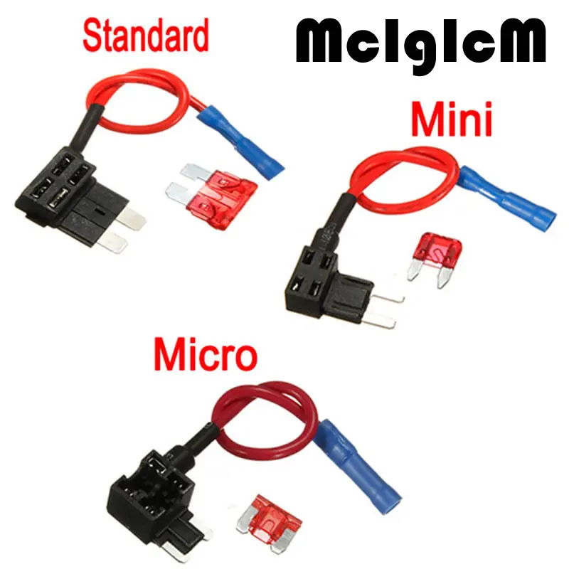 Fuse Holder 12V Add a circuit Car Fuse TAP Adapter Micro Mini Standard ATM APM Blade