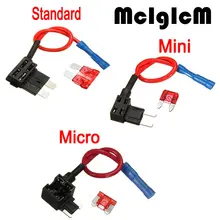 Fuse Holder 12V Add-a-circuit Car Fuse TAP Adapter Micro / Mini / Standard ATM APM Blade Fuse Holder with one 10A Blade Car Fuse