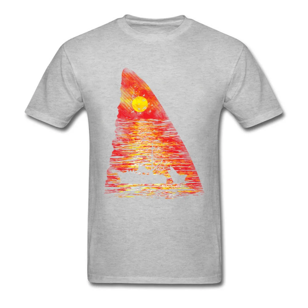 Ocean Predator All Cotton Tshirts for Men Short Sleeve Europe T Shirt New Arrival Summer Round Neck T Shirt Birthday Ocean Predator grey