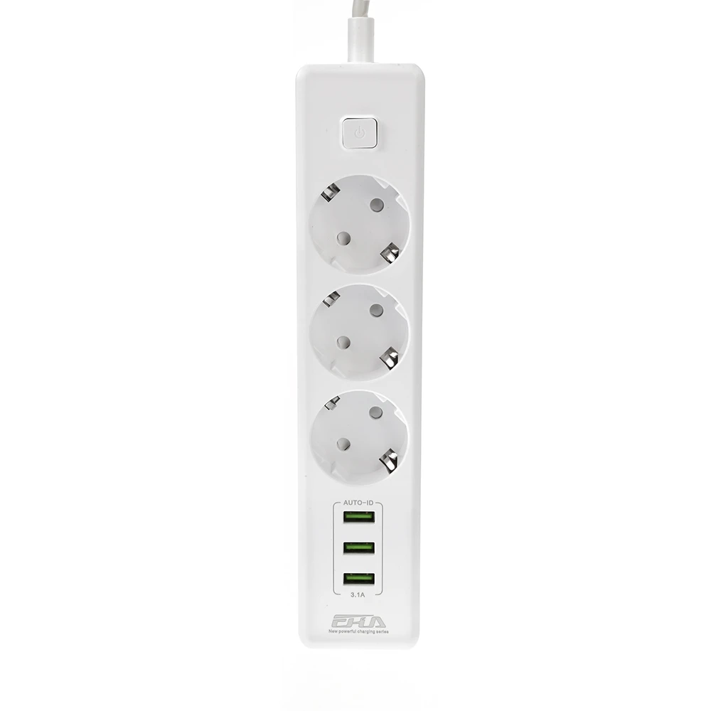 

Power Strip 3 Outlet 3 USB Port Socket Plug
