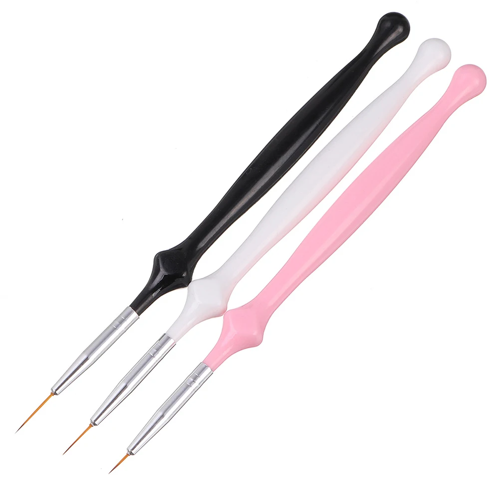 3pcs UV Gel Nail Liner Brush Set 7/9/11mm Gourd Handle Drawing Painting Dotting UV Gel Acrylic Pen Manicure Nail Art Tool