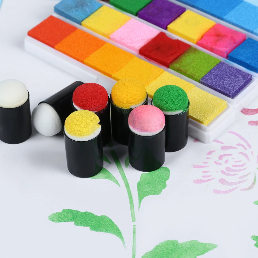 

4Pcs/Set Sponge Daubers For Finger Daubers Sponger Foam Applying Ink/Chalk/Inking/Staining DIY Crafts Scrapbooking Painting Tool