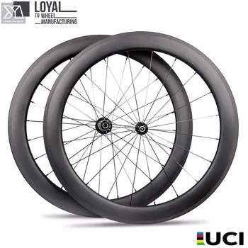 

2017 Yuan'an wheelsets 25mm width 60mm depth DT SWISS 350sHub clincher carbon road bike wheels with pillar 1432 spoke