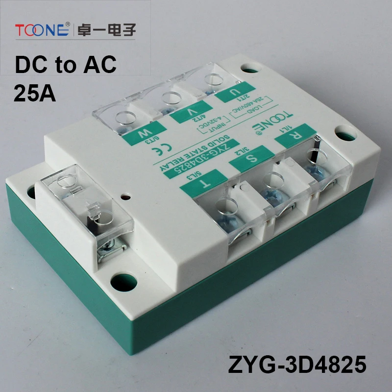

Three Phase Solid State Relays 25A 3-32V DC to 30-480V AC Relay Switch for PID Temperature Controller rele TSR-25DA-25A