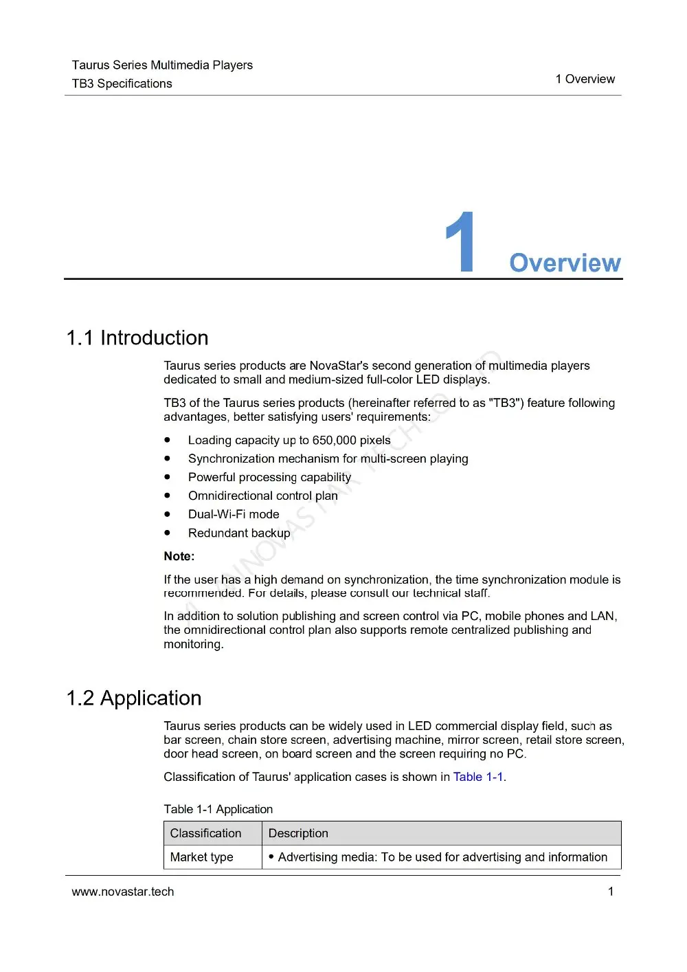 Taurus Series Multimedia Players TB3 Specifications-V1.4.0_03