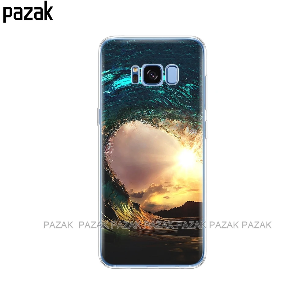 Силиконовый чехол для Samsung Galaxy S9 S8 S7 S6 edge S5 S4 S3 PLUS телефона серфинг закат