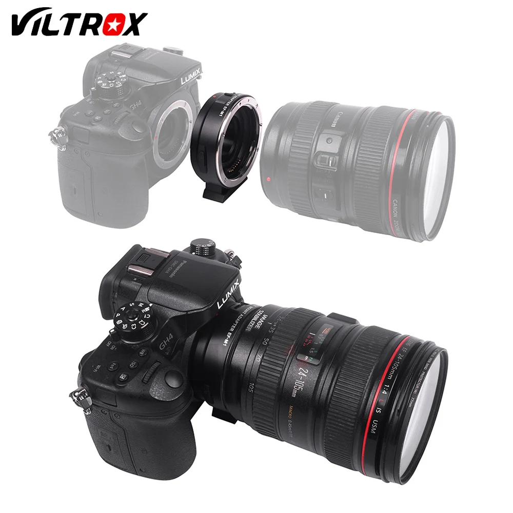 Viltrox EF-M1 переходное кольцо Крепление объектива AF Автофокус для Canon EF/EF-S объектив к Micro M4/3 камера как для Panasonic Olympus