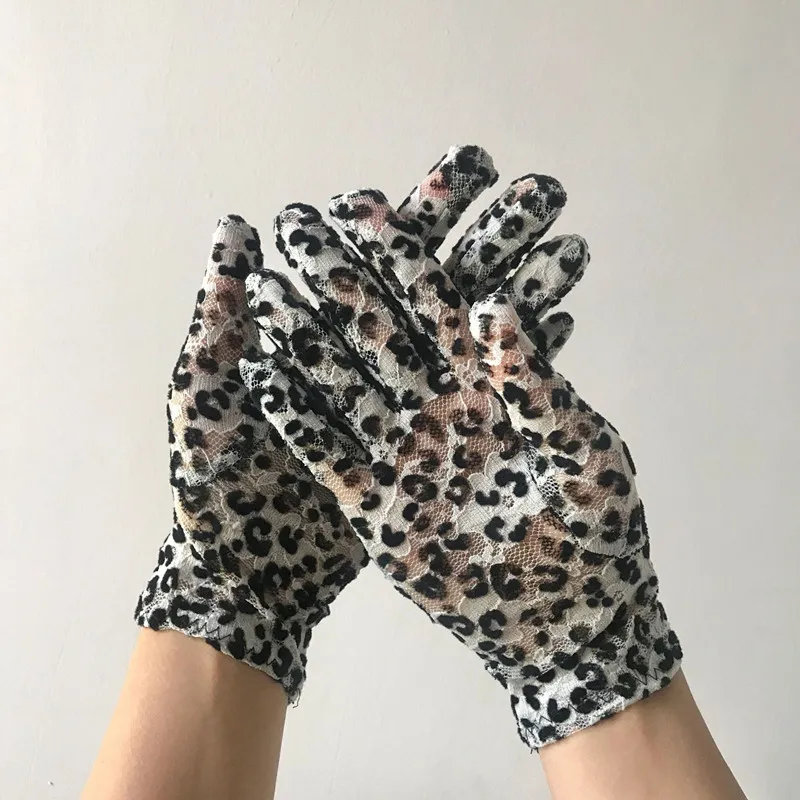Новые кружевные перчатки женские Женские варежки перчатки дамские перчатки luva feminina guantes touch очень сексуальные и стильные леопардовые