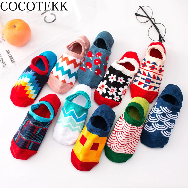 Забавные Модные Носки Happy женские хлопковые носки-лодочки дикие интересные