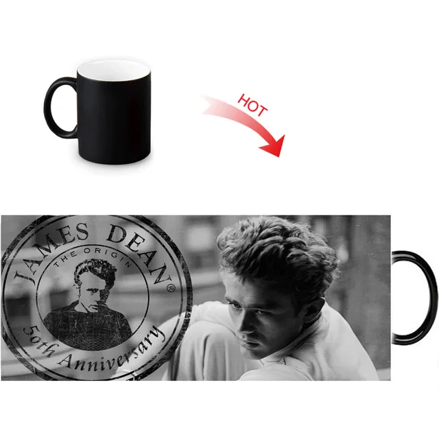 James Dean Hot Reactive Sensitive Morphing Mugs Black White Changing