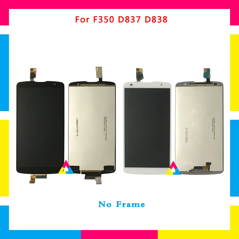 

5pcs LCD Display Screen With Touch Screen Digitizer Assembly For LG Optimus G Pro 2 F350 D837 D838 No Frame or with Frame DHL