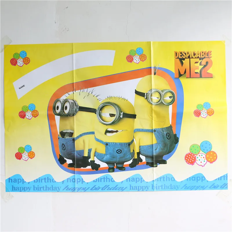 85 Cm 58 Cm Joyeux Anniversaire Affiches Setter Scene Partie Papier Peint De Fete Party Decoration Chambre Minions Fete D Anniversaire Fournitures Aliexpress