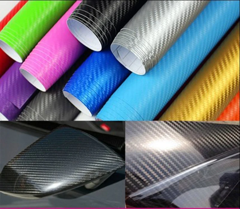 

30cmx127cm 3D Carbon Fiber Vinyl Car Wrap Sheet Roll Film Car stickers and Decals Motorcycle Car Styling Accessories Automobiles