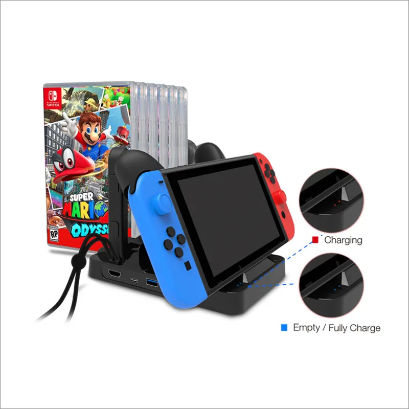 

For Nintend Switch Multifunction TV Dock Charging Dock Station Charger Stand with Game Card Storage for NintendoSwitch