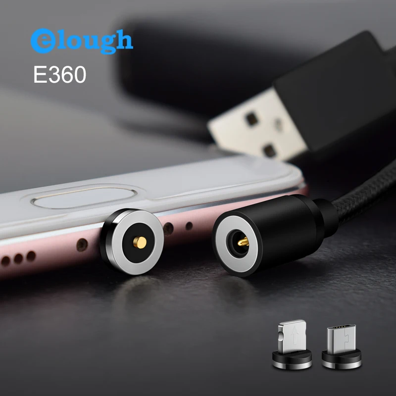 Elough E360 Магнитный кабель для iPhone Micro Тип usb с мобильного телефона зарядки кабеля C
