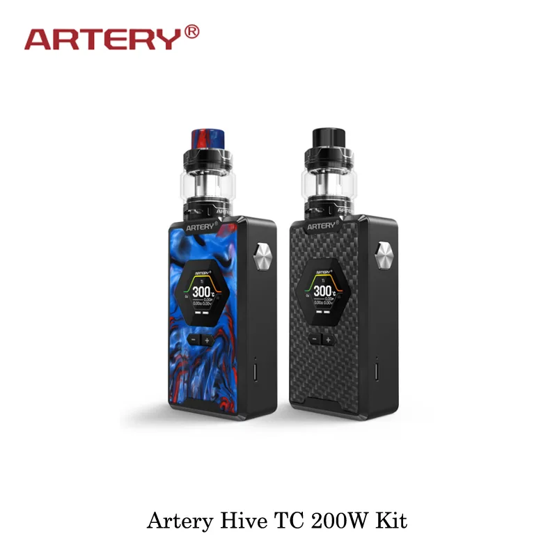 

Electronic Cigarettes Artery Hive TC 200W Box Mod Powered By Dual 18650 With Hive Sub Tank 4ml Mesh coil Battery Vape Vaporizer