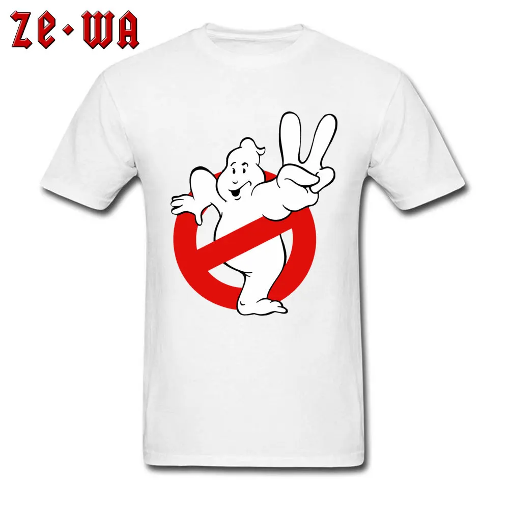 Oversized Men Tops Tees Ghostbusters Casual T Shirt 100% Cotton Short Sleeve Summer Tee Shirts Round Collar Drop Shipping Ghostbusters white