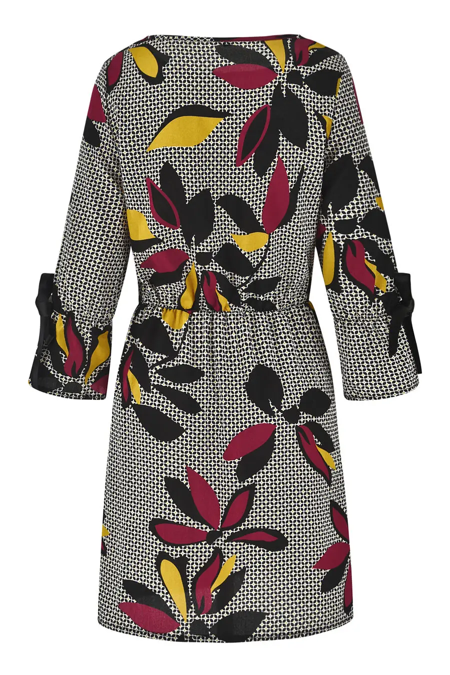 Gladiolus Floral Print Women Autumn Dress 2018 O-Neck 34 Sleeve Belt Tunic Fashion Chiffon Dress Women Casual Mini Dresses 2XL (13)