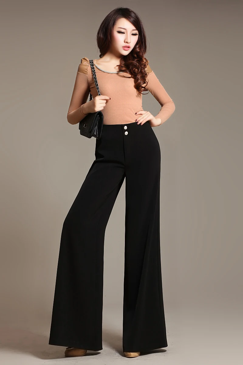 

2019 spring high waist wide leg pants trousers large size leg pants rejection leg pants skirt pants female