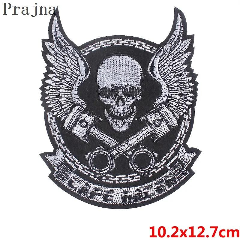 Prajna Live To Ride Patch Motorcycle Letter Hippie Patches Iron On Embroidered Patches For Clothes Stripes Stickers DIY Applique - Цвет: Безникелевый белый