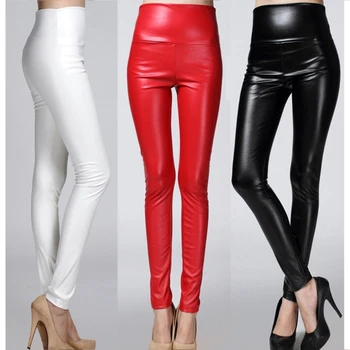 

Womens High Waist Faux Leather Stretchy Pencil Shiny Matte Leggings Wholesale