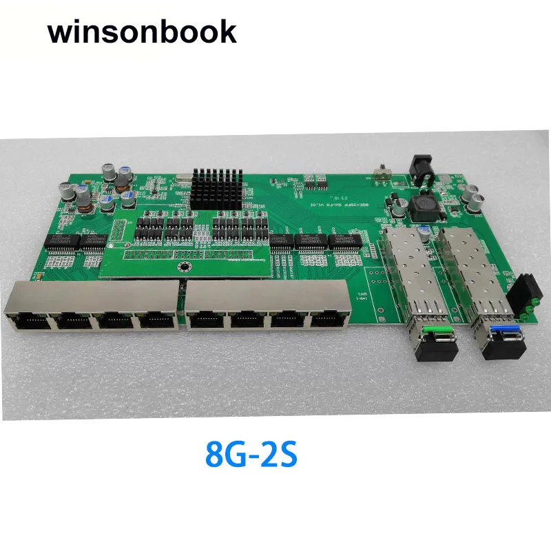 

reverse power supply PoE switch 8x/100/1000M PoE RJ45 2 SFP Port Gigabit Ethernet switch PCB motherboard