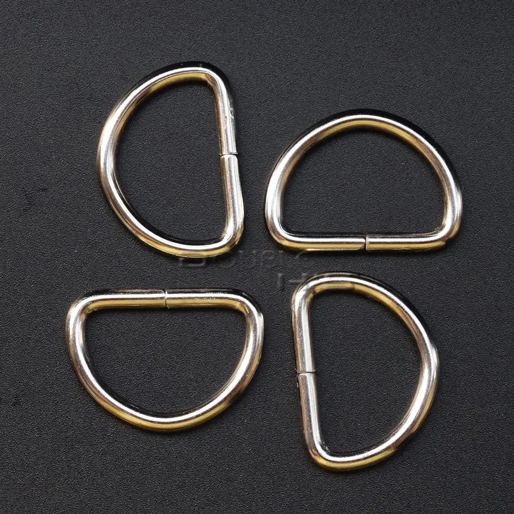 20 шт./лот 3/"(20 мм) никелированное d-образное кольцо полукольцевая застежка для ленты Пряжка для ранца