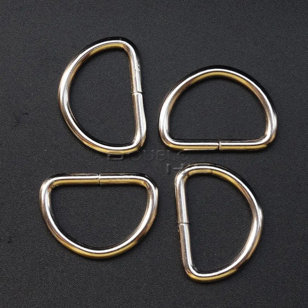 

20pcs/lot 3/4"(20mm) Nickel Plated D Ring Semi Ring Ribbon Clasp Knapsack Belt Buckle