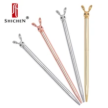 Shichen A013 модная забавная головка кролика металлический подарок тонкий шарик ручка 0,7, 1,0 мм Заправка для школы или подарочная ручка