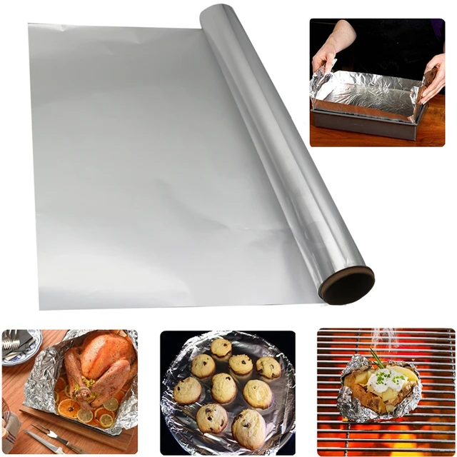 Ox Plastics Aluminum Foil Wrap | Heavy-Duty Commercial Grade for Food Service Industry | Silver Foil for Cooking Roasting Baking BBQ & Parties | 1