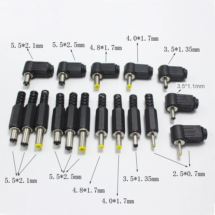 Cable Length: 7models Each 10pcs Cables Occus 7models 5.52.5 5.52.1 4.81.7 4.01.7 mm Male DC Power Plug Connector Angle 90 Degree L Shaped Plastic Plugs Cable Length: 7models Each 10pcs Cables Occus 7models 5.52.5 5.52.1 4.81.7 4.01.7 mm Male DC Power Plug Connector Angle 90 Degree L Shaped Plastic Plugs