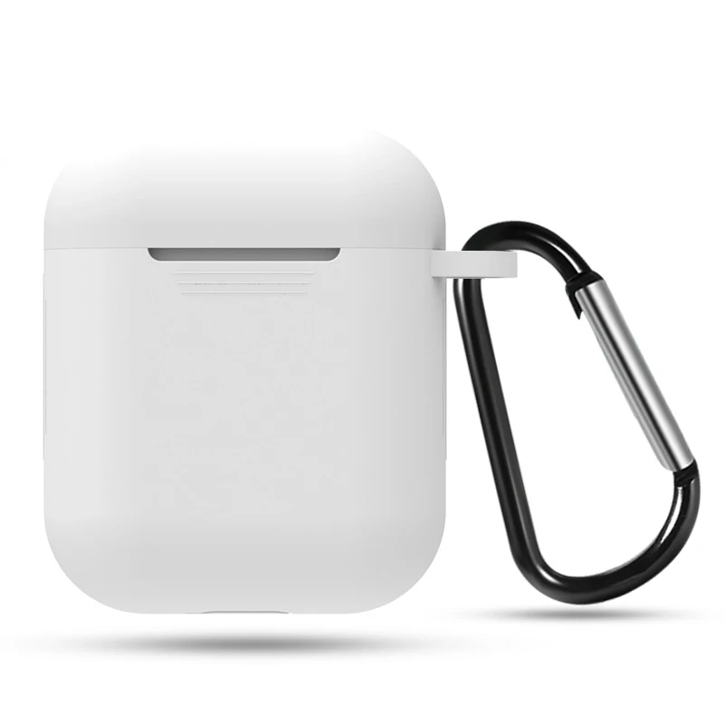 Мягкий силиконовый защитный чехол для Apple Airpods наушники зарядный чехол Защитная кожа для AirPods анти-капля крючок для гарнитуры - Цвет: White