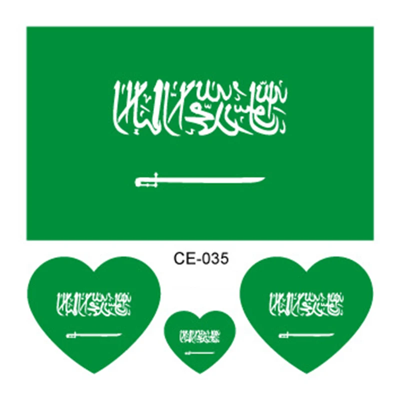 Новые 10 шт./партия 32 Флаг стран тату наклейки для тела 6*6 см футбольные грибы переводные наклейки для лица футбольная Тема татуировки - Цвет: Saudi Arabia