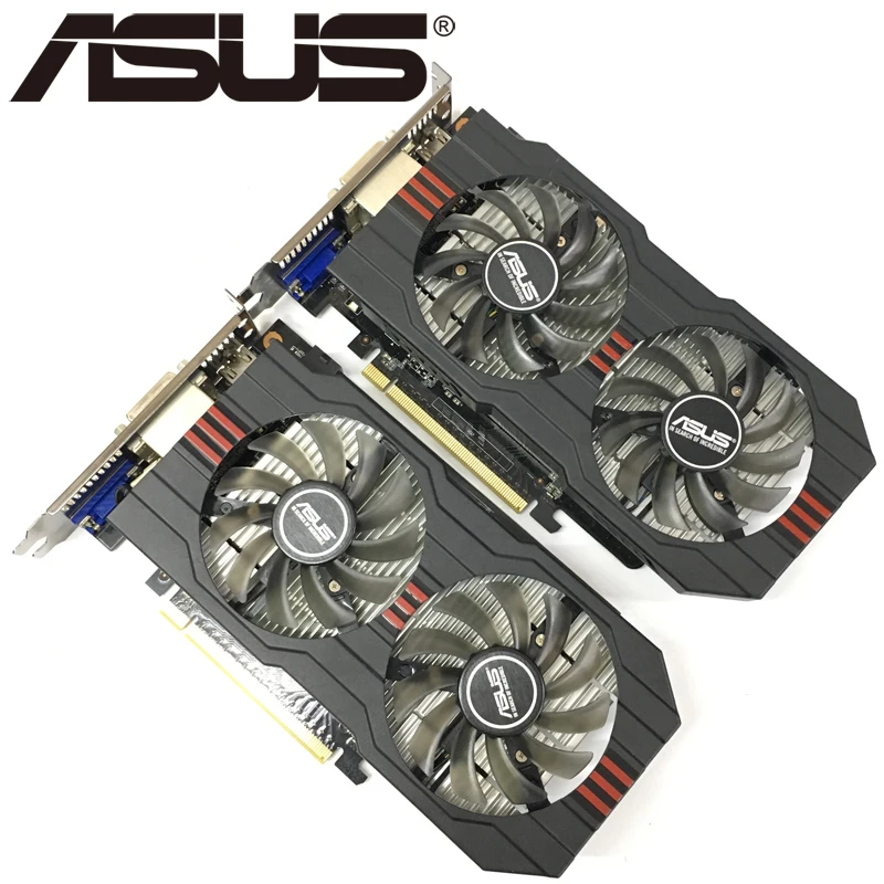 ASUS 2 штуки видеокарты GTX 750 Ti 2 Гб 128 бит GDDR5 видеокарты для nVIDIA Geforce GTX 750Ti используются VGA карты Hdmi Dvi