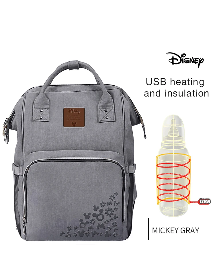 Disney Oxford USB обновленная версия теплоизоляционная сумка высокой емкости Детские бутылочки для кормления сумки для подгузников изоляционные сумки