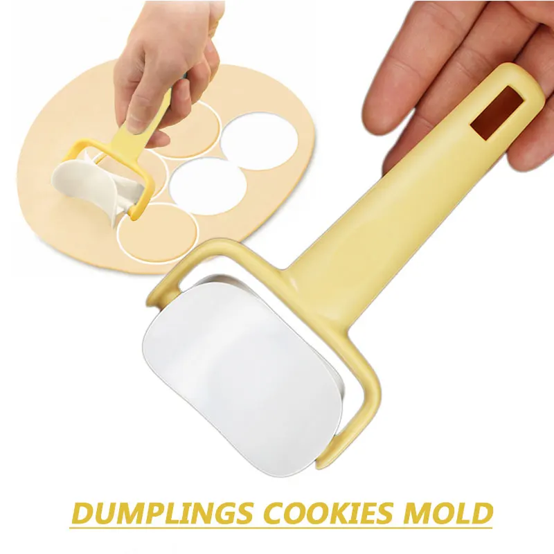 

Dumpling Cookie Mold Round Rolling Biscuit Cutting Kitchen Pastry Blade Dough Cutter Mould Maker Spatula Square Fondant Cutter