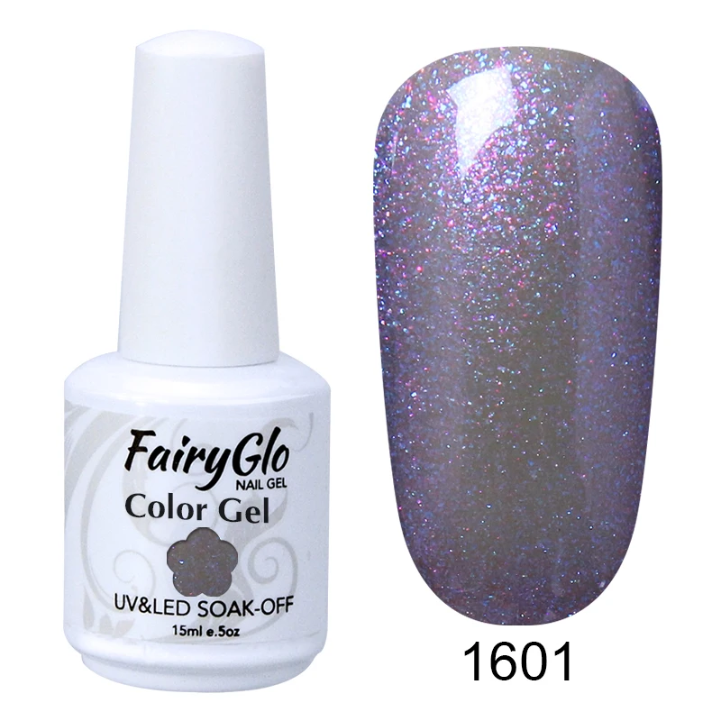 FairyGlo 15 мл Гель-лак для ногтей УФ-светодиодный гель-лампа для ногтей замачиваемый полуперманентный лак для ногтей гибридная краска геллак чернила - Цвет: G1601