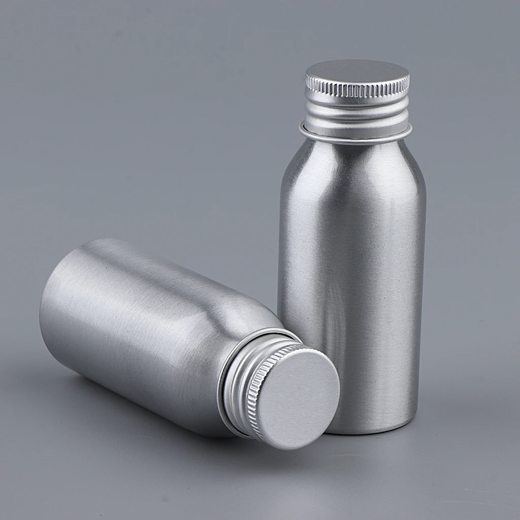 Pack 0of 2 Aluminum Bottle & Wide Mouth & Lids for Powders,Tea,Spice,Pills