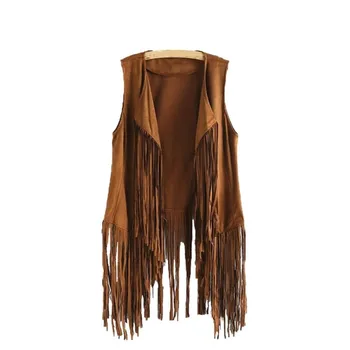 

Autumn Cardigan Faux Suede Women 2018 Jacket Autumn Winter Ethnic Sleeveless Tassels Fringed Femme Slim Fit Cardigan #GHC