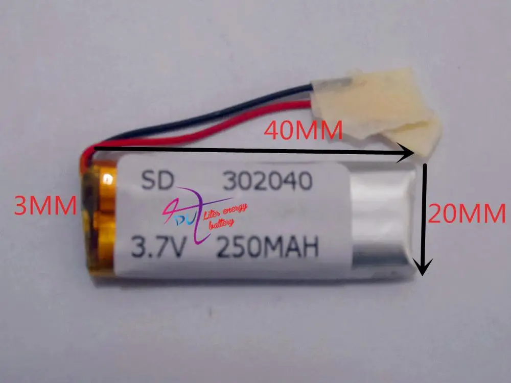 

best battery brand 302040 032040 250mah 3.7V lithium polymer battery MP3 MP4 GPS small toys