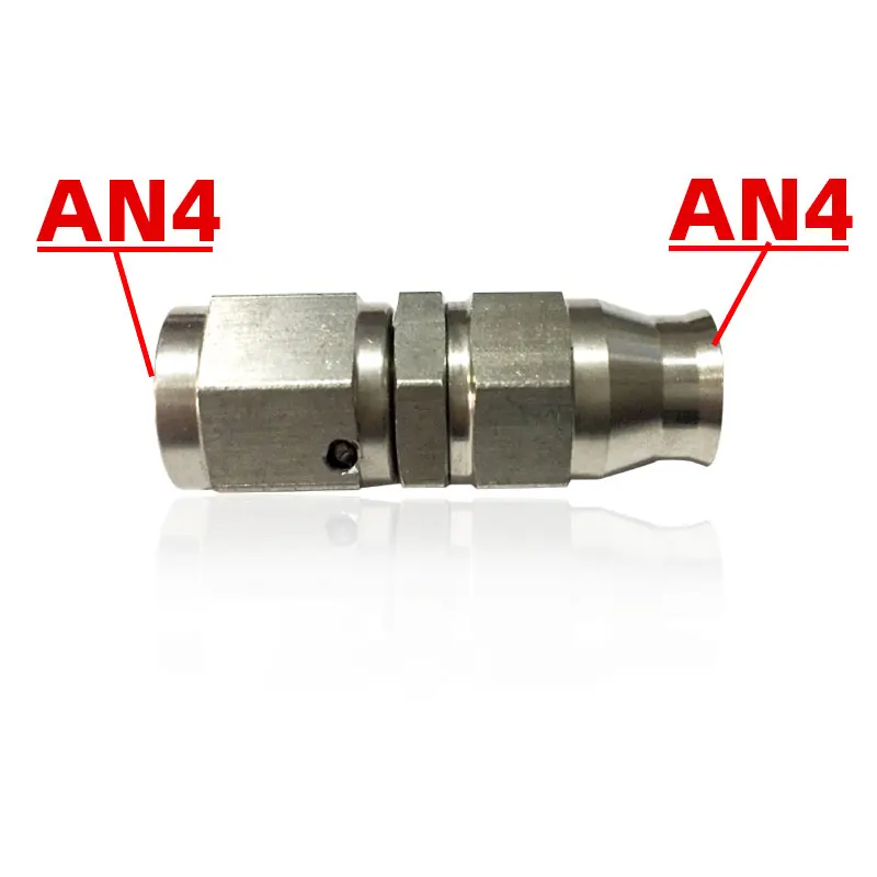 Haokule нержавеющая сталь AN3/3AN 3/8-24UNF THRERED конец шланга AN3 до AN3 тефлоновый шланг из ПТФЭ Конец фитинги тормозной системы - Цвет: AN4