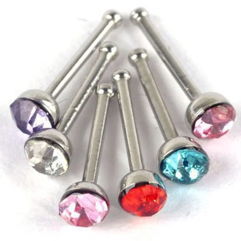 24 шт./корт. Кольцо для носа из нержавеющей стали|nose stud lot|body jewelrycrystal nose |